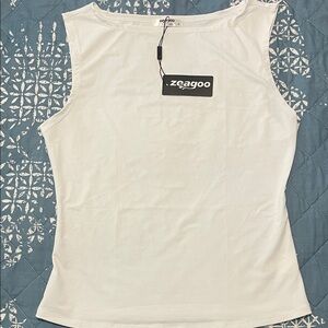 Zeagoo Women's Classic White Tank Top